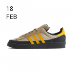 adidas gazelle silver green womens Adidas x Pop Trading Company Campus ADV Shoes - Grey Six / Active Gold main image 1