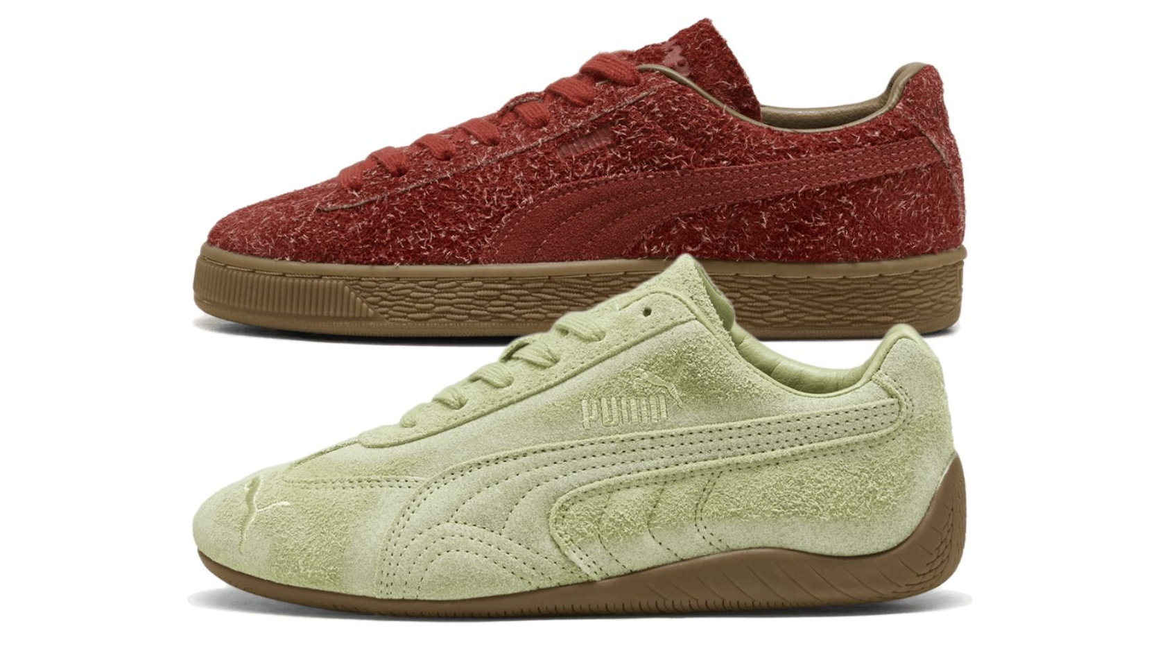 Danielle Cathari x PUMA Suede Fuzzy 

'Mars Red' (406650-02) / 'Pistachio Green' (406652-02)